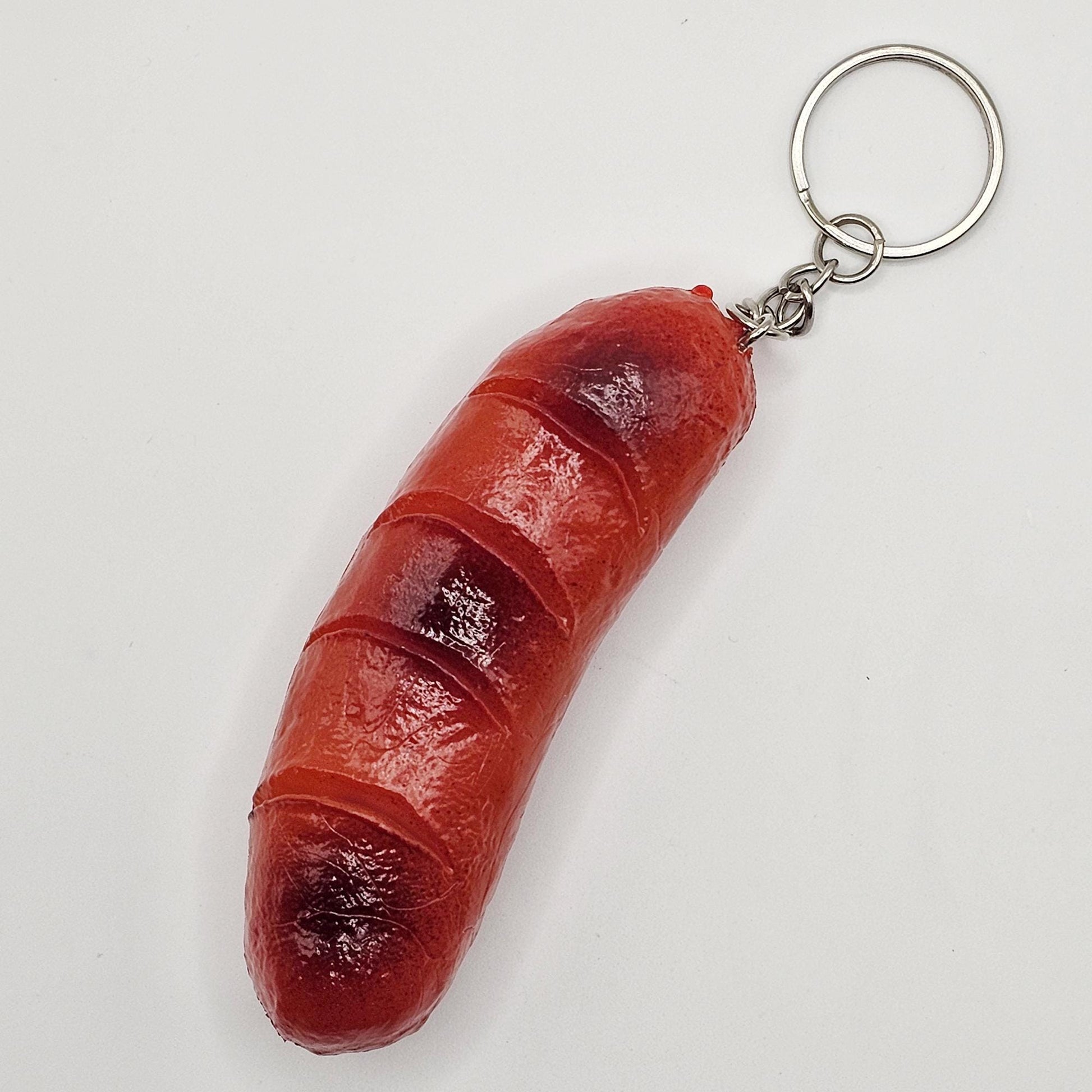 Fake Imitation Artificial Hot Dog, Pork Belly, Pork Rib Realistic Size Charms Key Chain Keyring