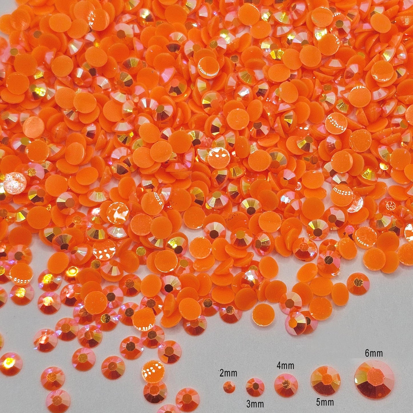 AB Jelly Flatback Resin Acrylic Rhinestones Non-Hotfix 1000pcs/2mm, 1000 Pcs/3mm, 1000Pcs/4mm, 800 Pcs/5mm, 500 Pcs/6mm