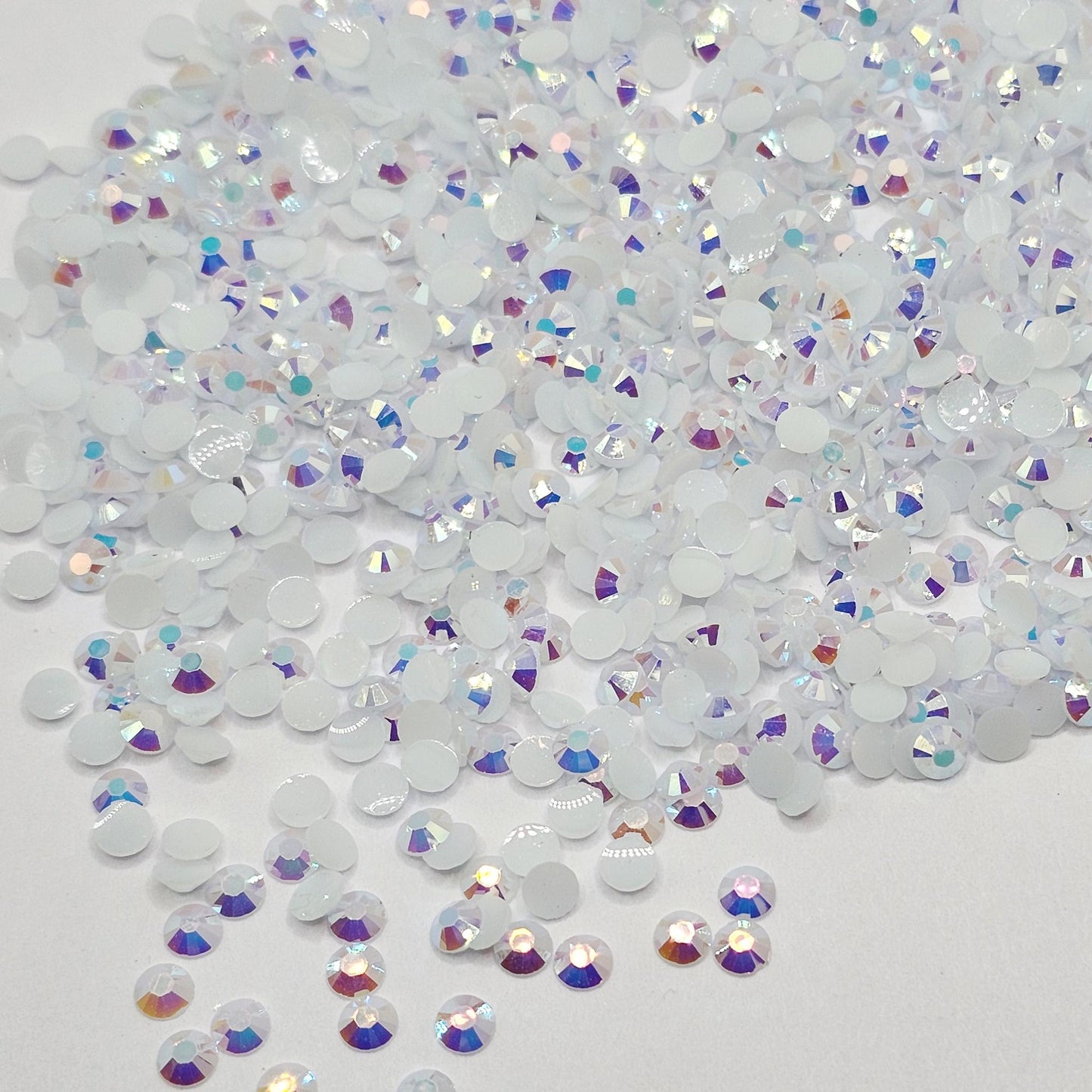 Bulk AB Jelly Flatback Resin Acrylic Rhinestones Non-Hotfix White 2mm 3mm 4mm 5mm 6mm