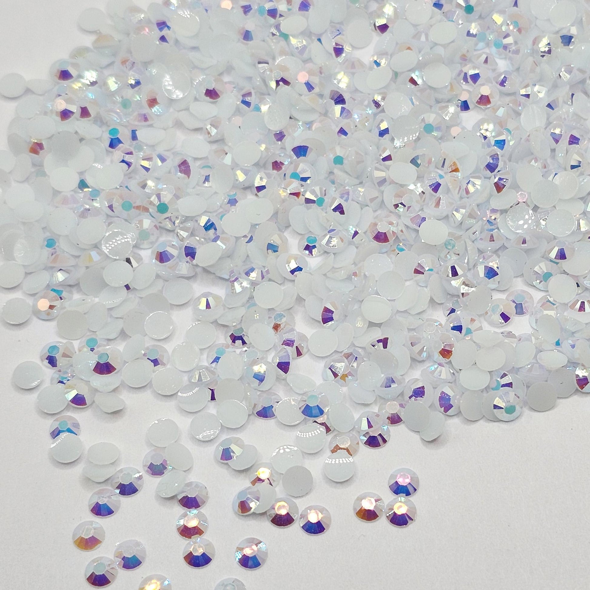Bulk AB Jelly Flatback Resin Acrylic Rhinestones Non-Hotfix White 2mm 3mm 4mm 5mm 6mm