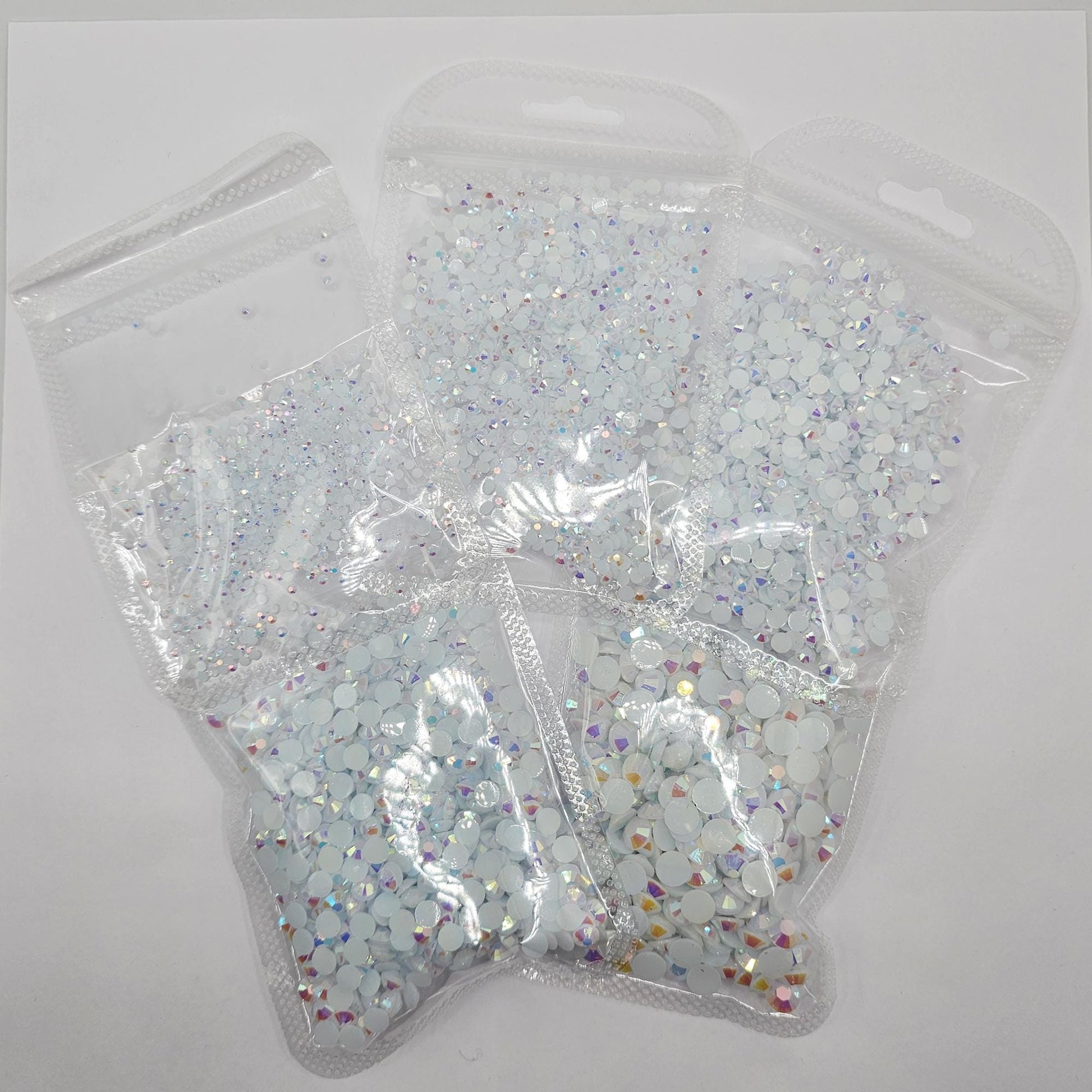 Bulk AB Jelly Flatback Resin Acrylic Rhinestones Non-Hotfix White 2mm 3mm 4mm 5mm 6mm