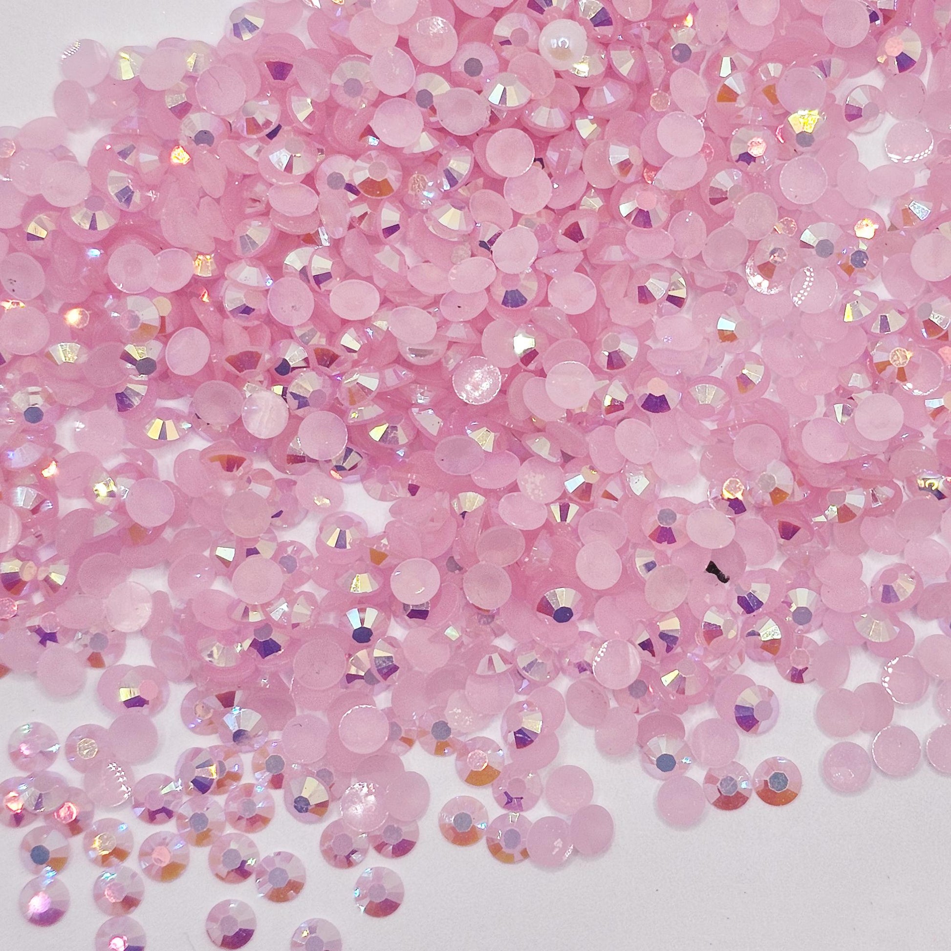 Bulk AB Jelly Flatback Resin Acrylic Rhinestones Non-Hotfix Pink 2mm 3mm 4mm 5mm 6mm