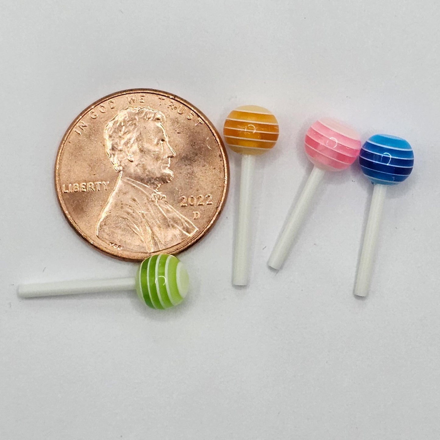 20/50 Pcs Mini Lollipop Dollhouse Miniatures Food Cabochon, Tiny Lollipop Candy Cabochons #CAB192