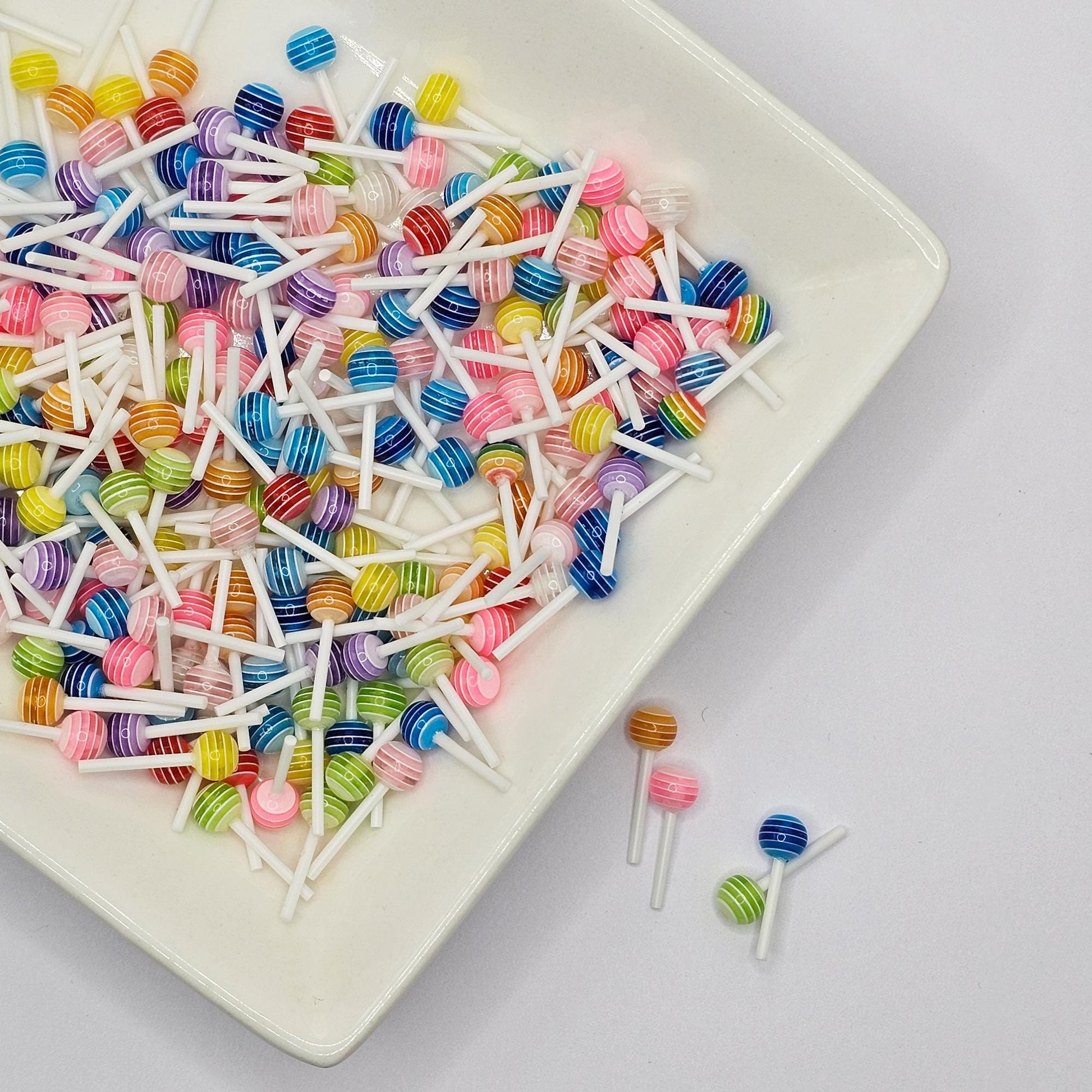 20/50 Pcs Mini Lollipop Dollhouse Miniatures Food Cabochon, Tiny Lollipop Candy Cabochons #CAB192