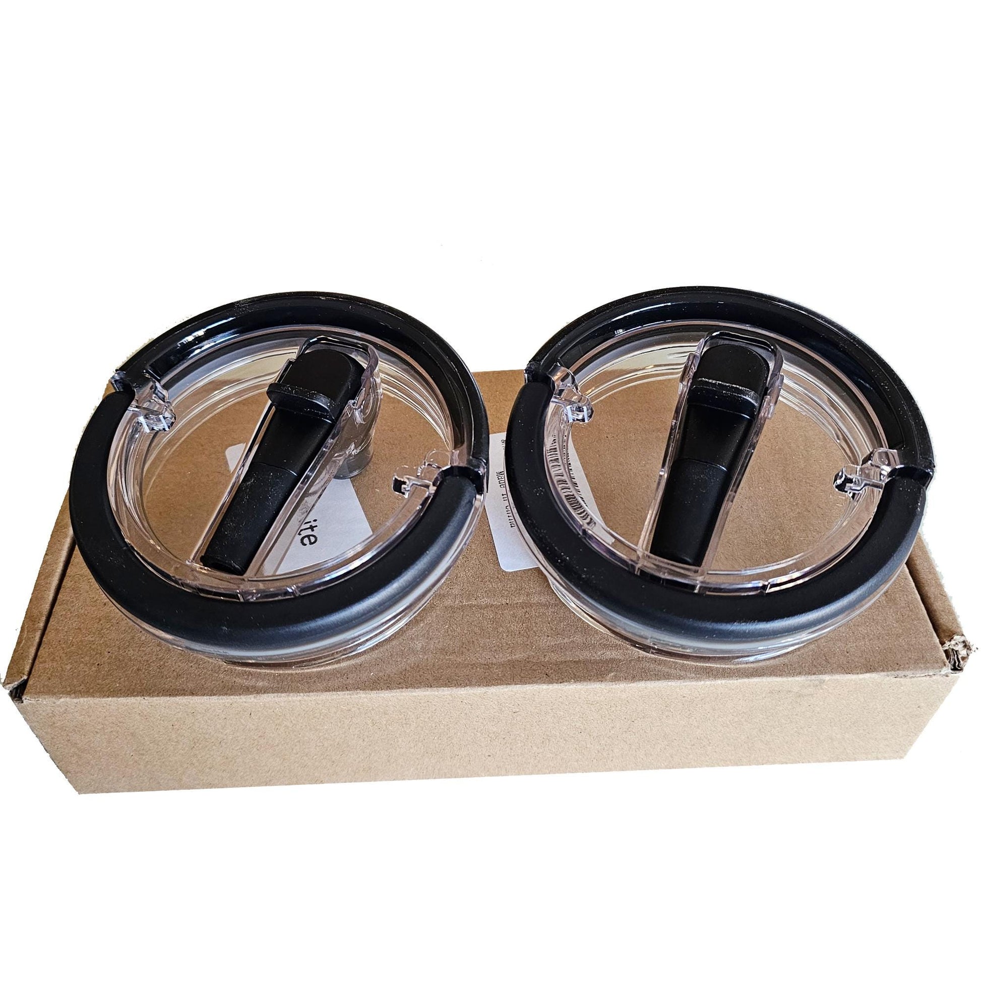 2 Pcs Lid Replacement Leak Proof Spill Proof 40 OZ Tumbler Flip Straw/Handle Compatible Stanley Cup Accessories Black Creamy White