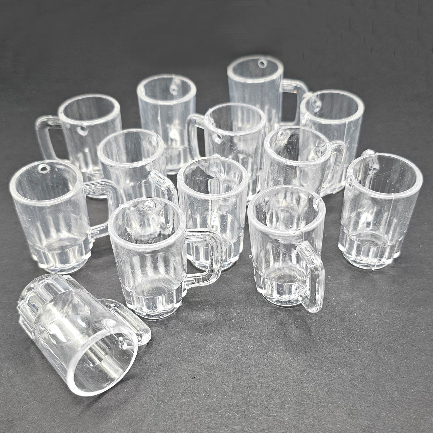 5/10/25 Pcs Miniature Plastic Beer Mug Cup Fake Dollhouse Mugs with Hole DIY Projects #CAB209