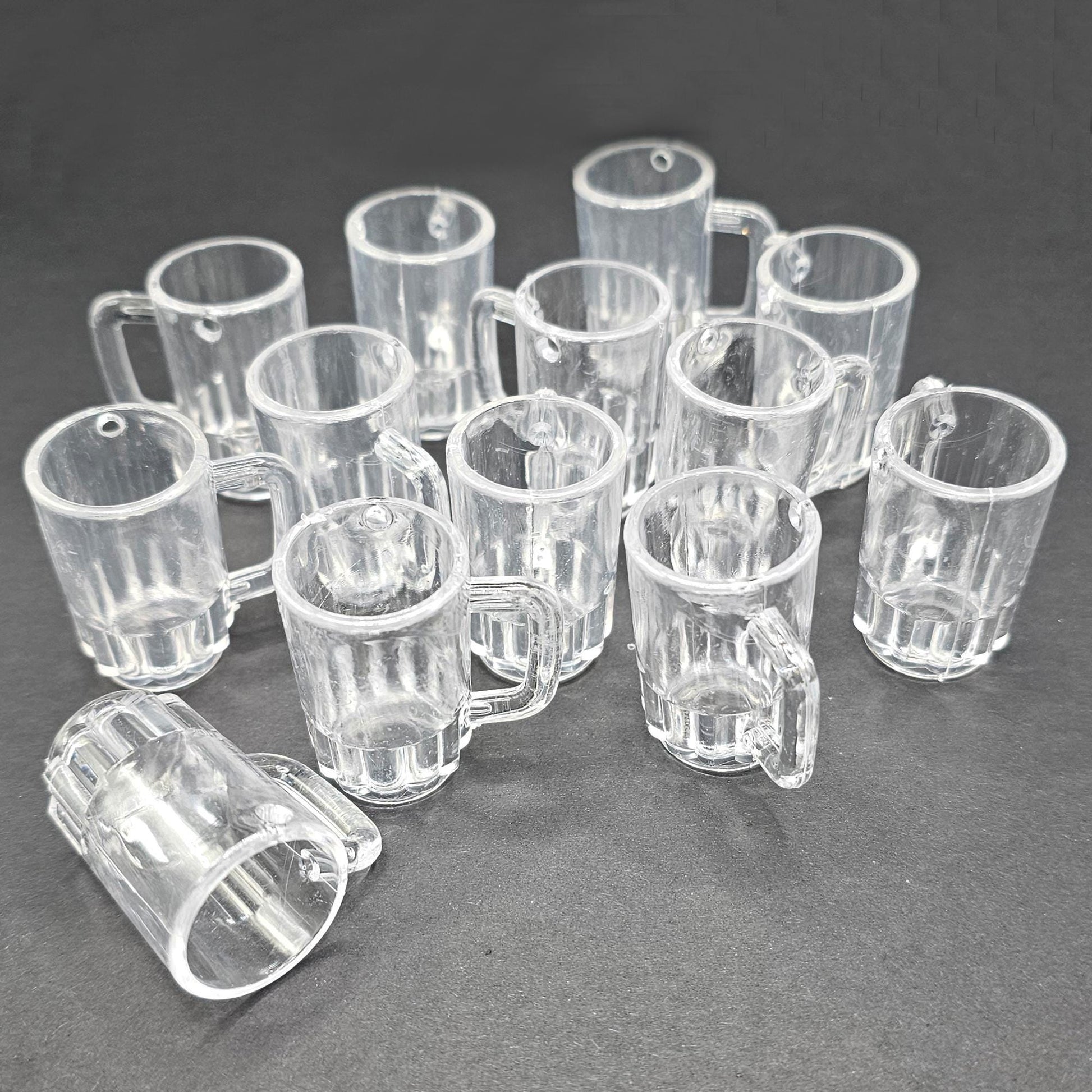 5/10/25 Pcs Miniature Plastic Beer Mug Cup Fake Dollhouse Mugs with Hole DIY Projects #CAB209