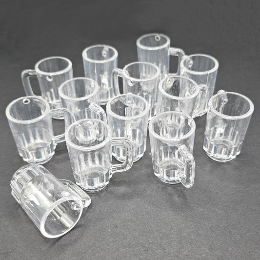 5/10/25 Pcs Miniature Plastic Beer Mug Cup Fake Dollhouse Mugs with Hole DIY Projects #CAB209