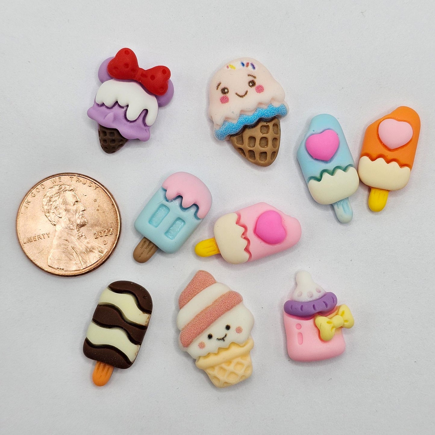 20/50 Pcs Cute Miniature Kawaii Decoden Ice Cream Popsicle Resin Flatback Cabochons #CAB216