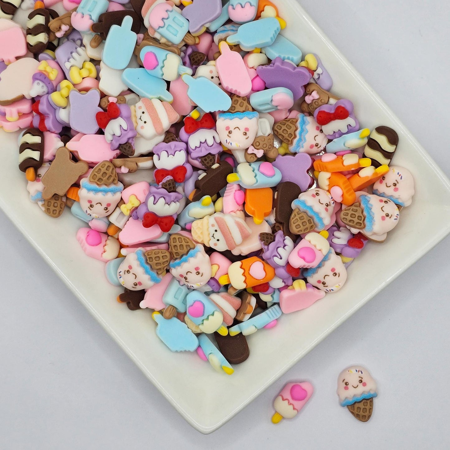 20/50 Pcs Cute Miniature Kawaii Decoden Ice Cream Popsicle Resin Flatback Cabochons #CAB216