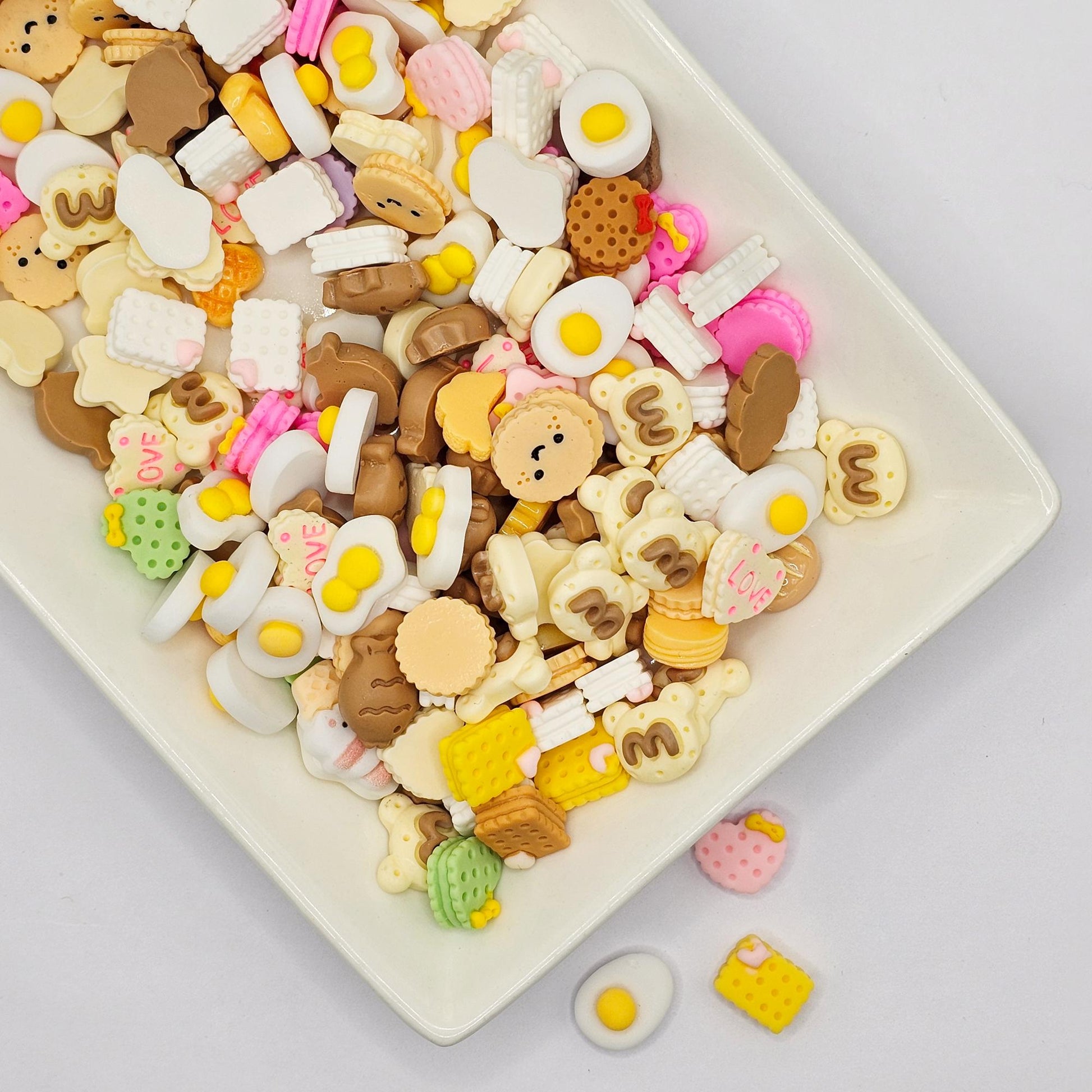 20/50 Pcs Cute Miniature Kawaii Decoden Cookie Food Resin Flatback Cabochons #CAB214