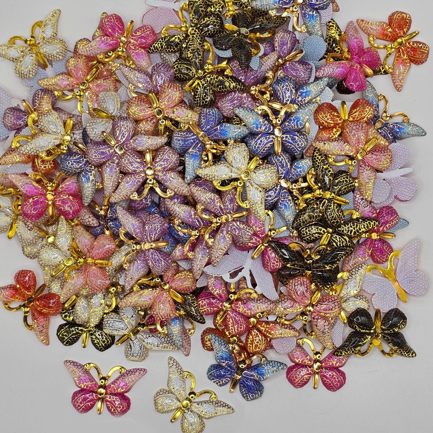 10/25 Pcs Translucent Butterfly Cabochon Decorations Butterflies Cabochons , Flatback Decals #CAB211