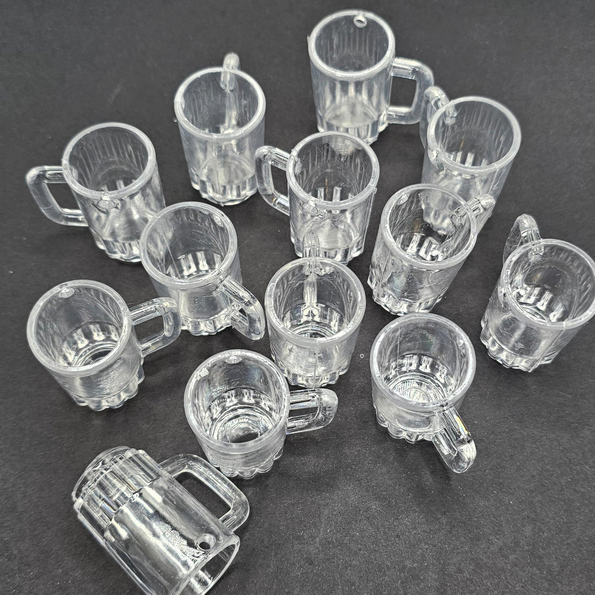5/10/25 Pcs Miniature Plastic Beer Mug Cup Fake Dollhouse Mugs with Hole DIY Projects #CAB209