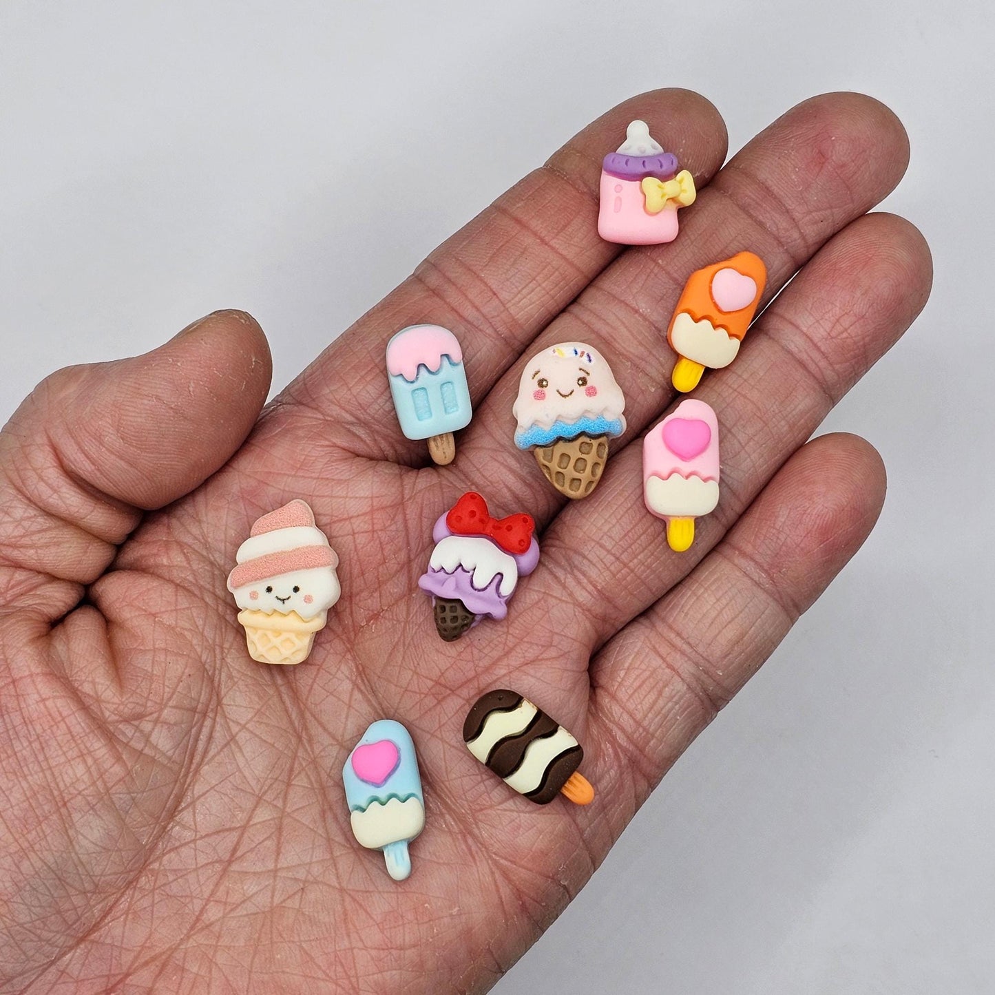 20/50 Pcs Cute Miniature Kawaii Decoden Ice Cream Popsicle Resin Flatback Cabochons #CAB216