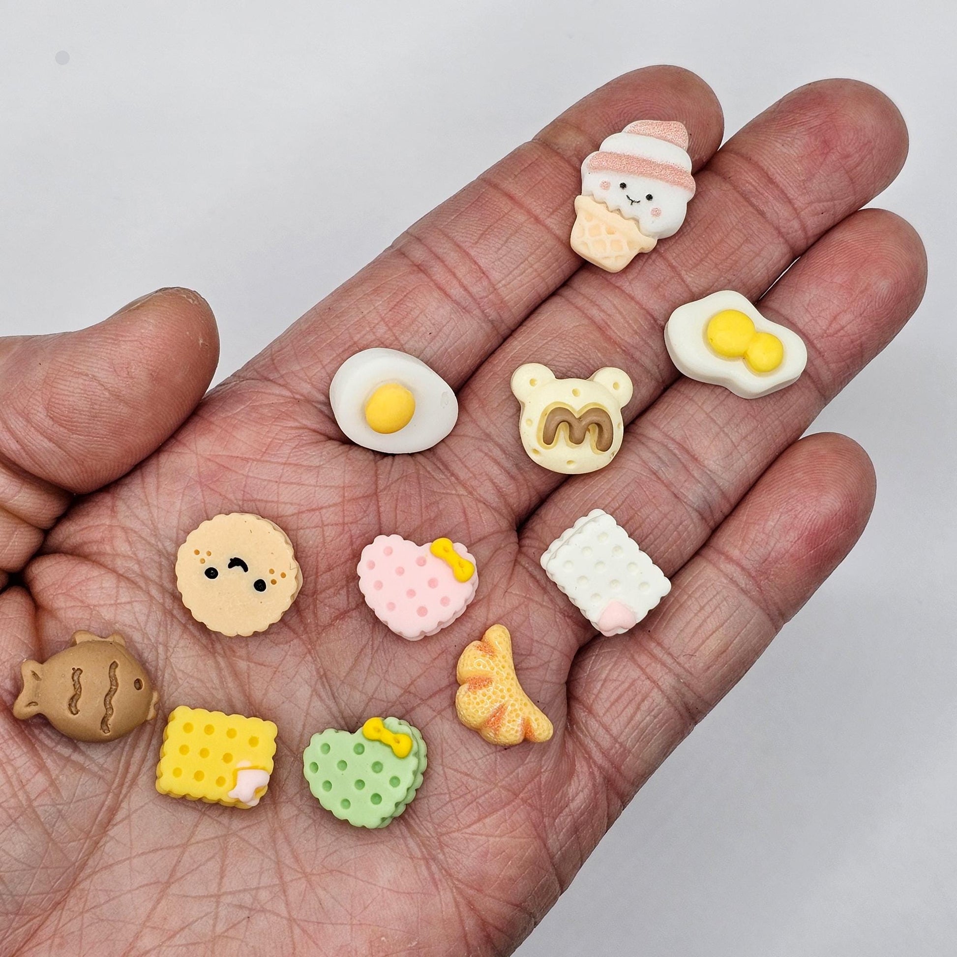 20/50 Pcs Cute Miniature Kawaii Decoden Cookie Food Resin Flatback Cabochons #CAB214