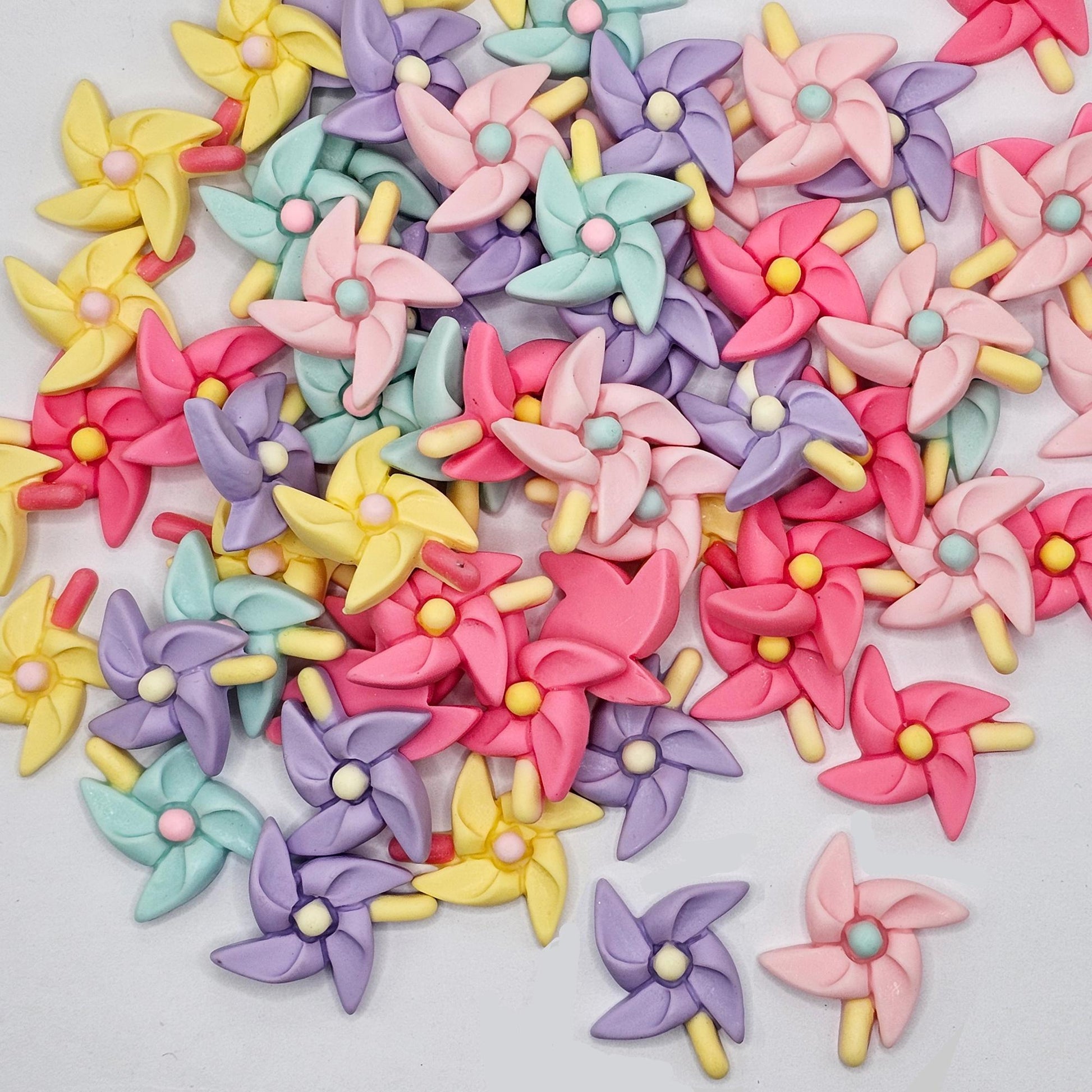 6/20 Pcs Windmill Pinwheel Cabochon, Wind Spinner Flatback Cabochons #CAB212