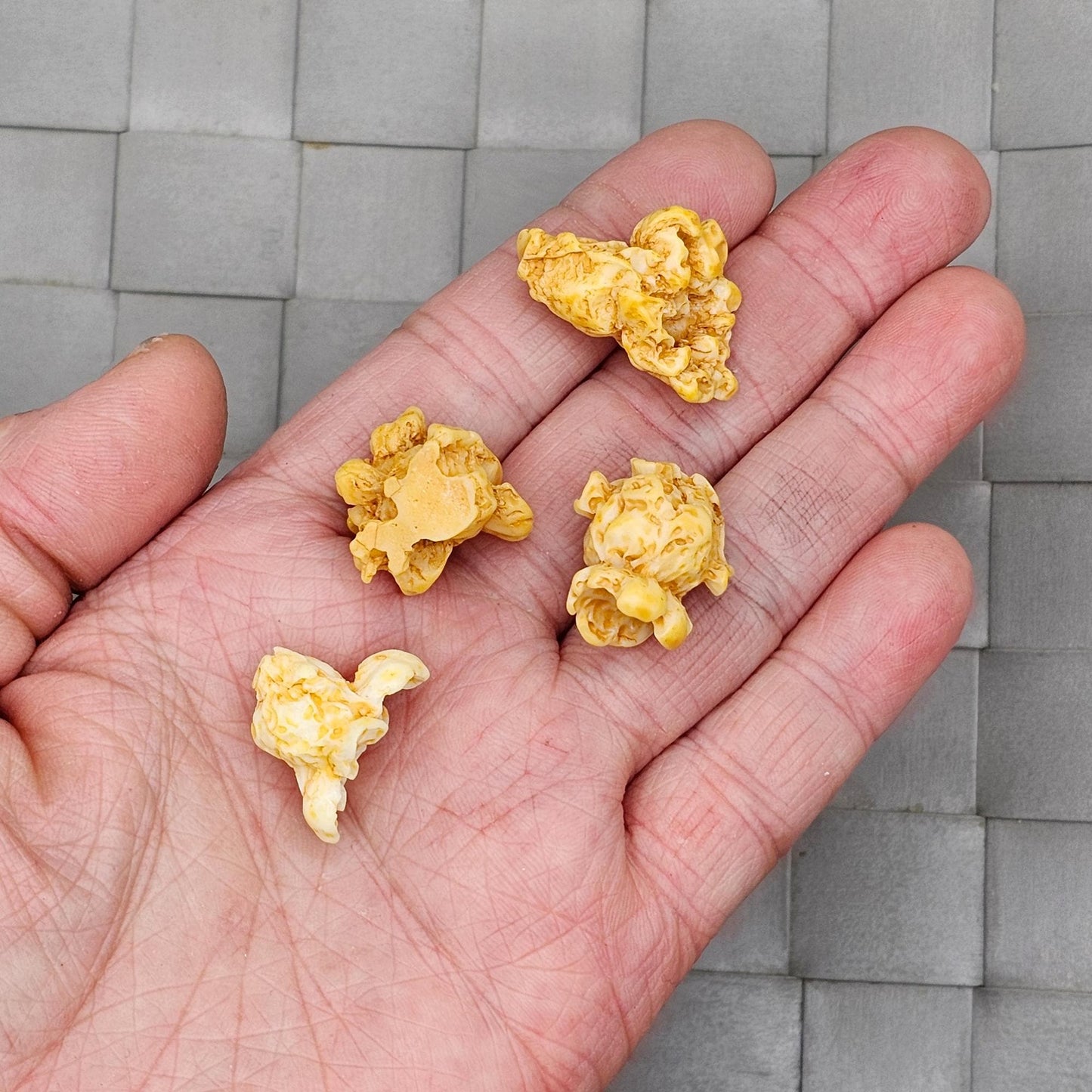 10/30/50 Pcs Caramel Popcorn Realistic Imitation Fake Food Cabochons, Faux Snack Cabochon, #CAB127