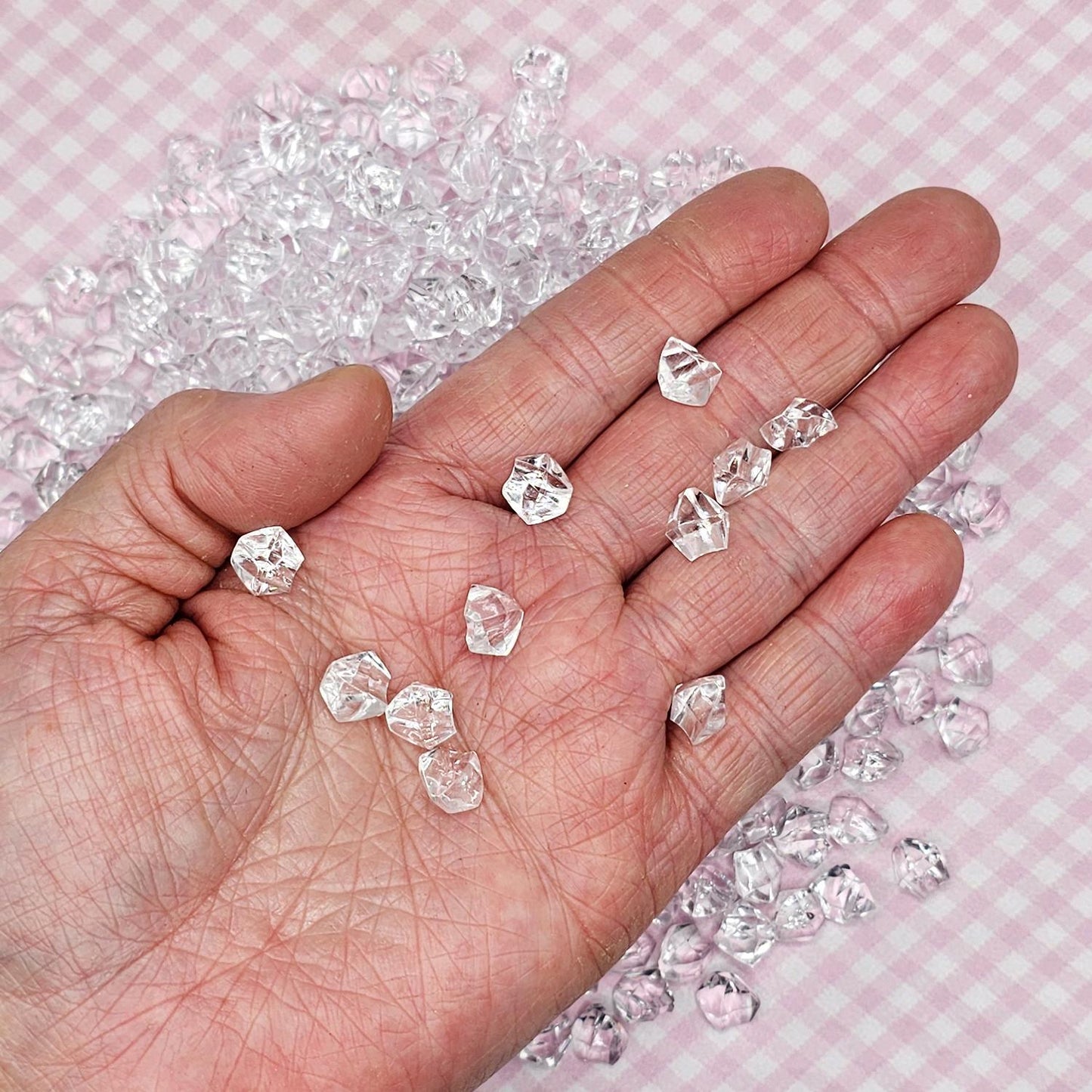 50 Pcs Fake Crushed Ice, Rock Acrylic Ice Cubes, Crystals Fake Diamond Decoration Plastic Gems Vase Fillers, Cabochons #CAB218