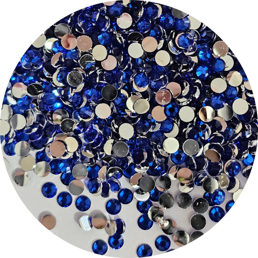 Bulk Flatback Resin Acrylic Rhinestones Non-Hotfix Sapphire Blue 2mm 3mm 4mm 5mm 6mm
