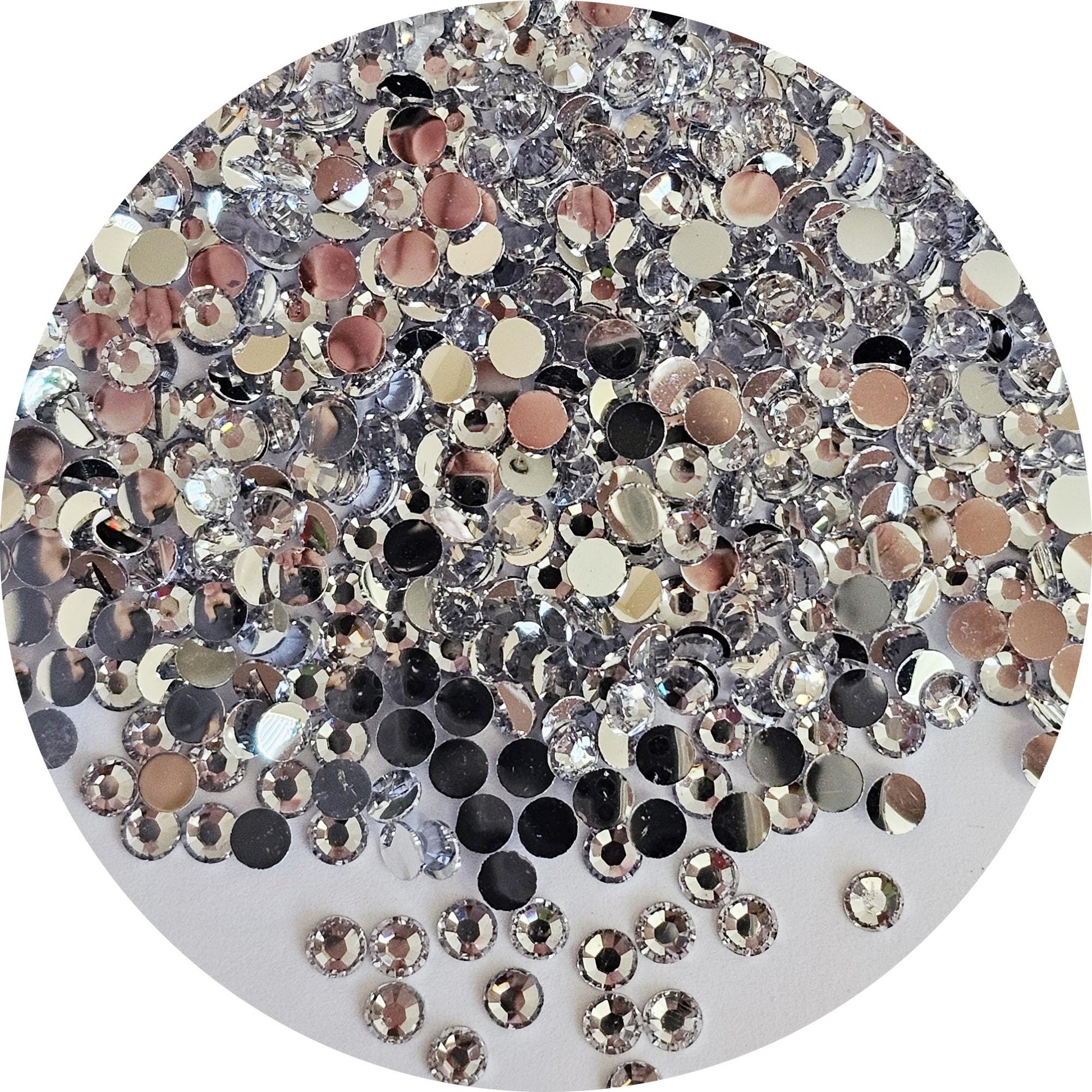 Bulk Flatback Resin Acrylic Rhinestones Non-Hotfix Crystal Clear 2mm 3mm 4mm 5mm 6mm