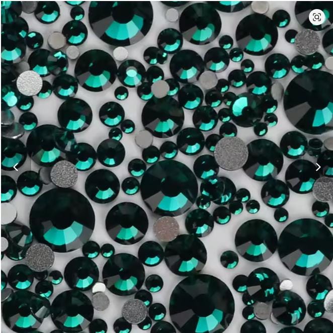 Bulk Flatback Resin Acrylic Rhinestones Non-Hotfix Emerald 2mm 3mm 4mm 5mm 6mm