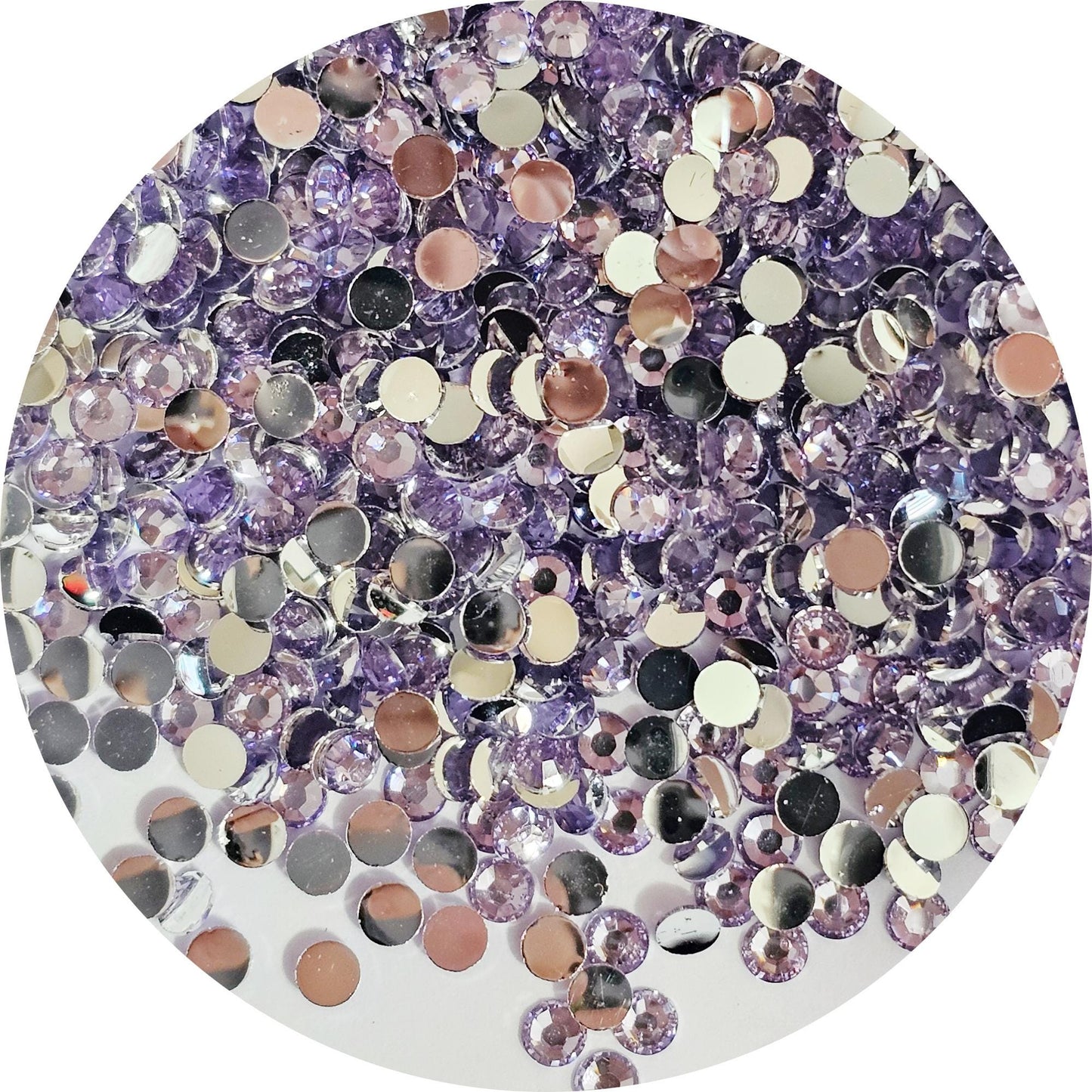 Bulk Flatback Resin Acrylic Rhinestones Non-Hotfix Light Purple 2mm 3mm 4mm 5mm 6mm
