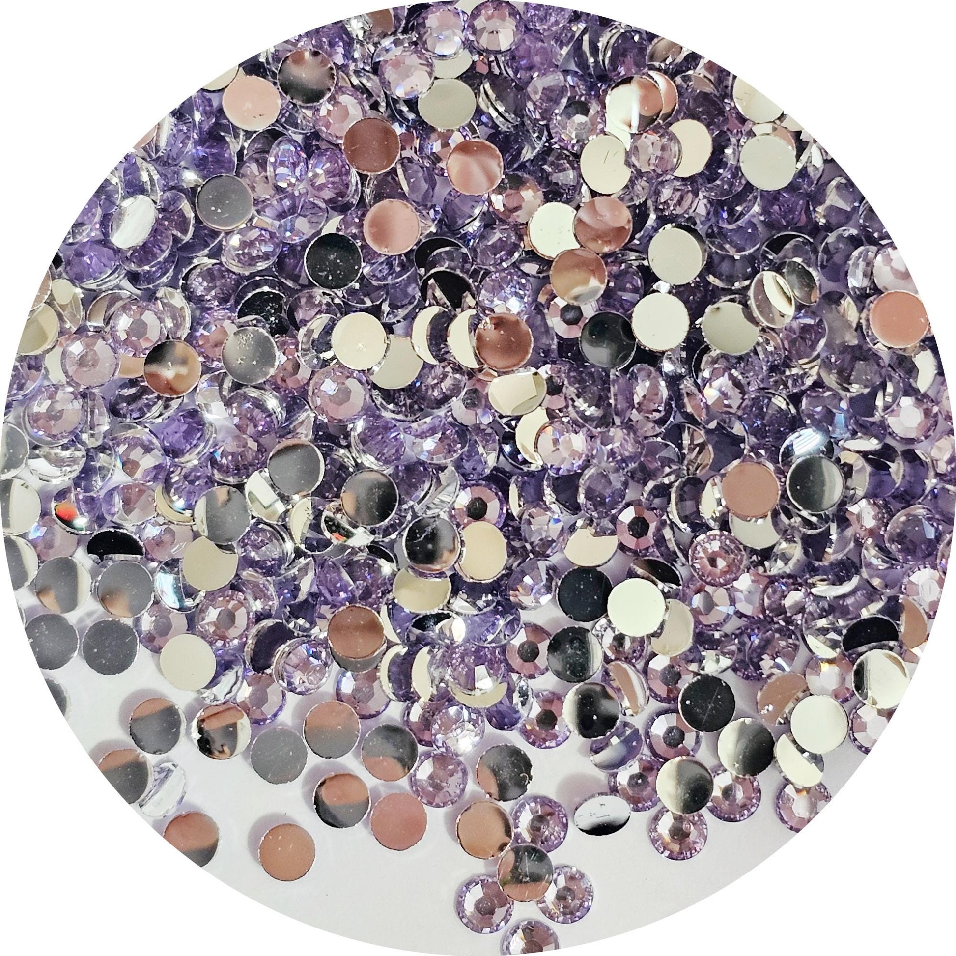 Bulk Flatback Resin Acrylic Rhinestones Non-Hotfix Light Purple 2mm 3mm 4mm 5mm 6mm