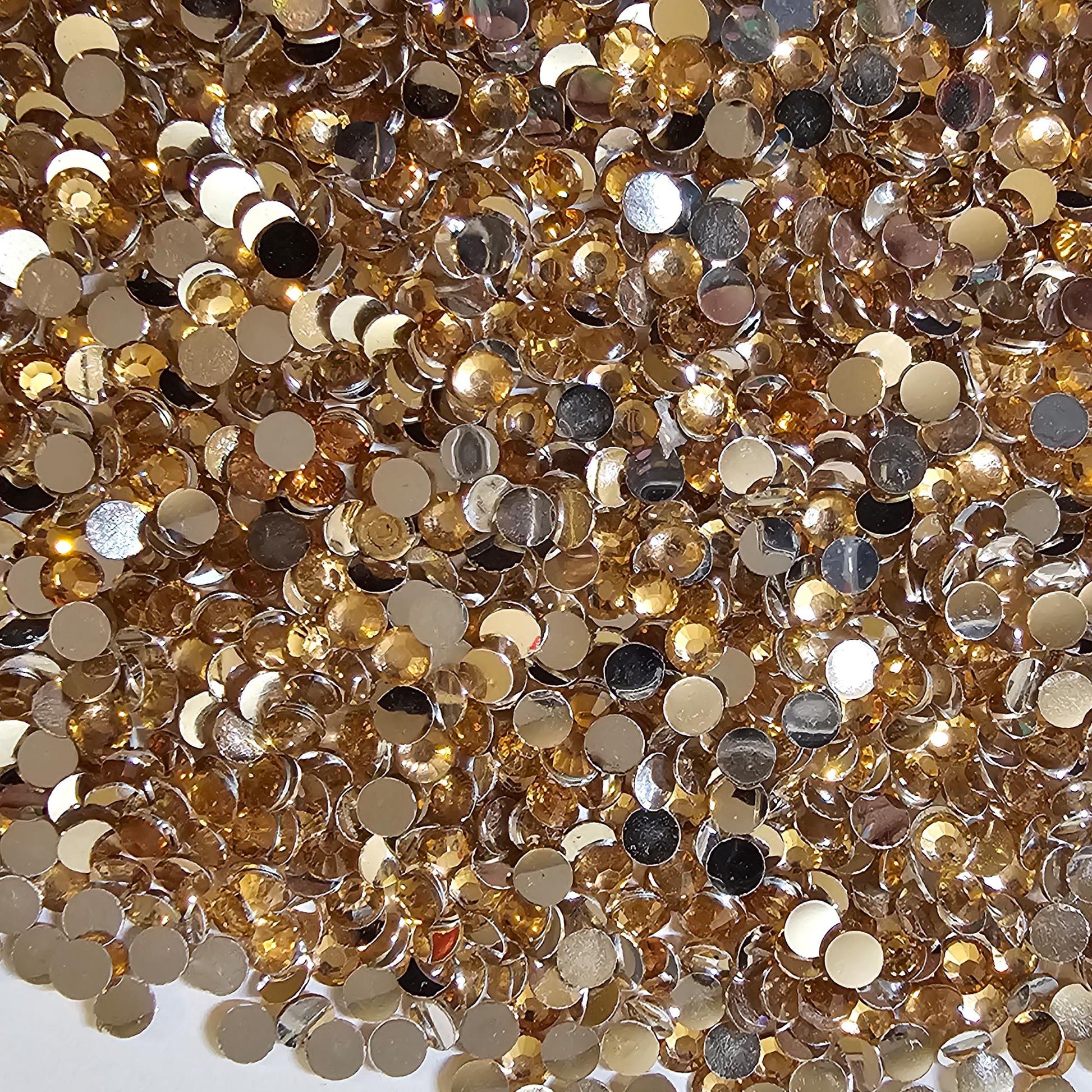 Bulk Flatback Resin Acrylic Rhinestones Non-Hotfix Light Topaz 2mm 3mm 4mm 5mm 6mm