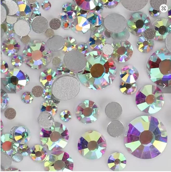 Bulk Flatback Resin Acrylic Rhinestones Non-Hotfix Crystal AB 2mm 3mm 4mm 5mm 6mm