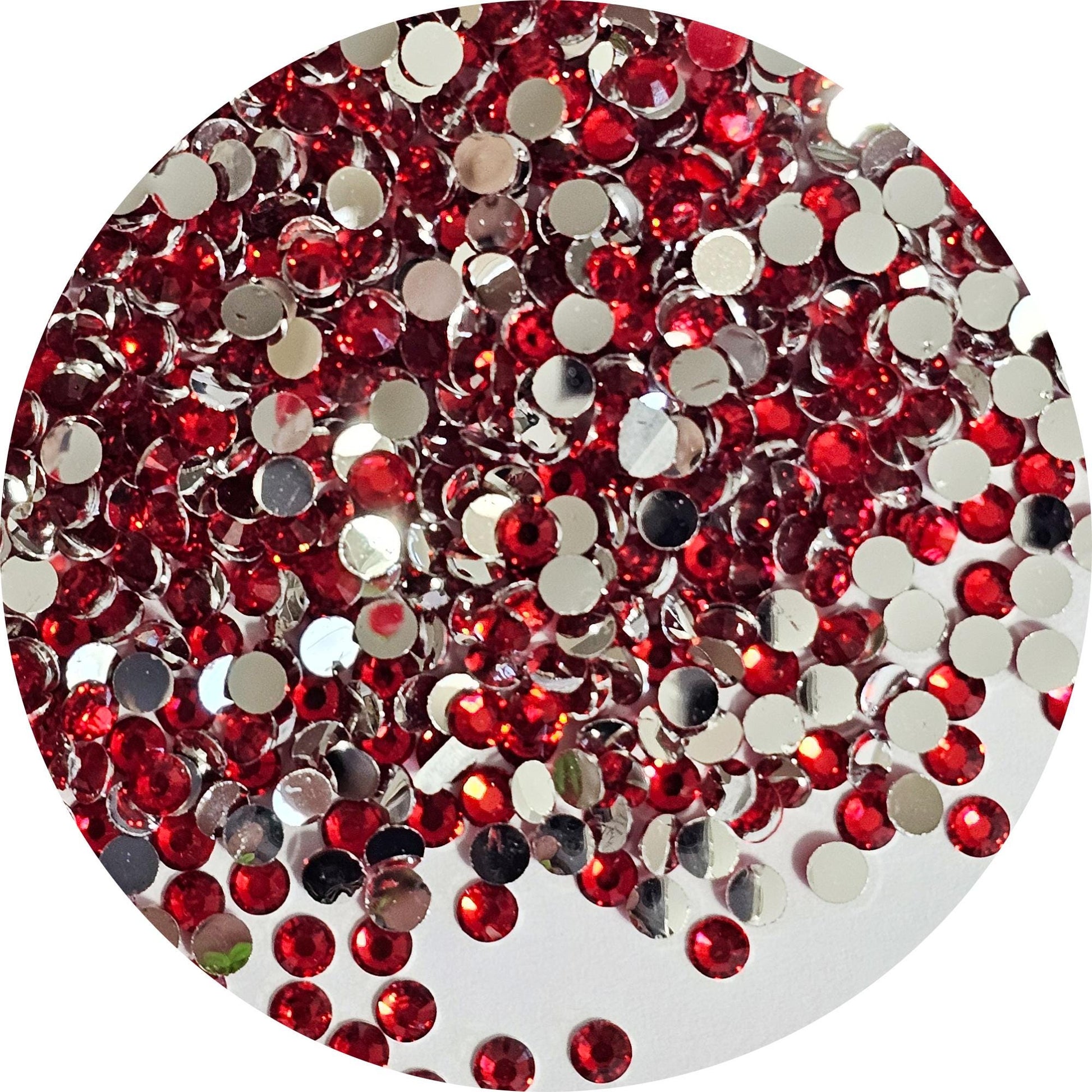 Bulk Flatback Resin Acrylic Rhinestones Non-Hotfix Red 2mm 3mm 4mm 5mm 6mm