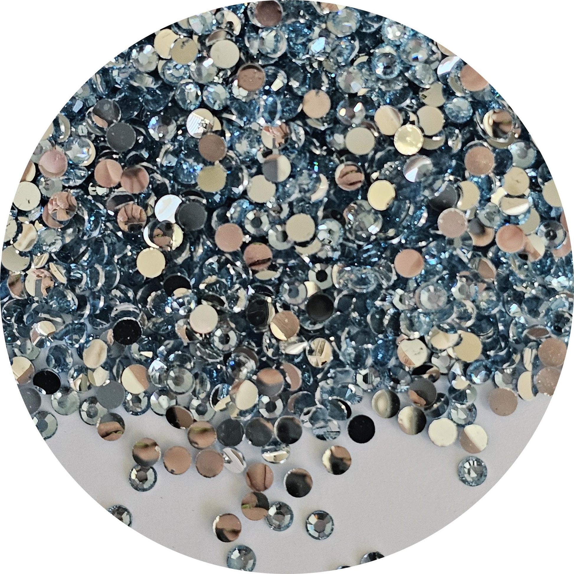 Bulk Flatback Resin Acrylic Rhinestones Non-Hotfix Light Blue 2mm 3mm 4mm 5mm 6mm