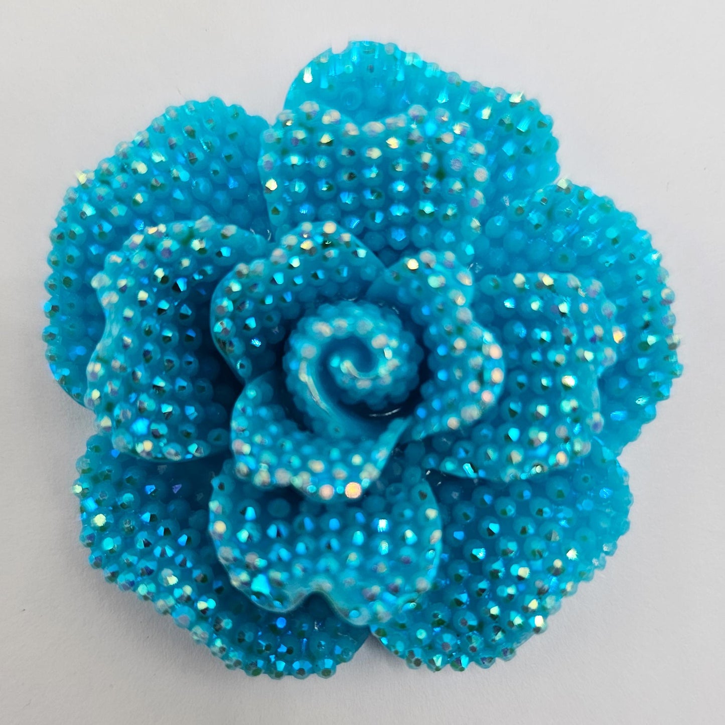 1/5/10 Pcs Large Faux Rhinestone Rose Flower Cabochon Resin Flatback Flower 40mm