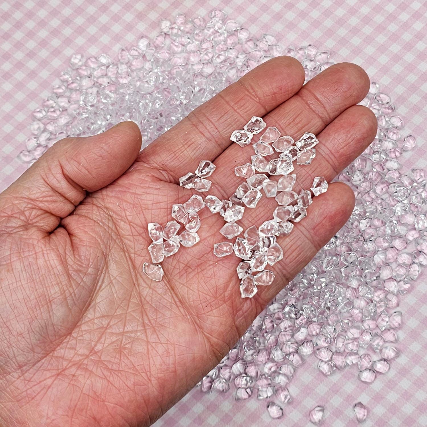 50 Pcs Fake Crushed Ice, Rock Acrylic Ice Cubes, Crystals Fake Diamond Decoration Plastic Gems Vase Fillers, Cabochons #CAB218