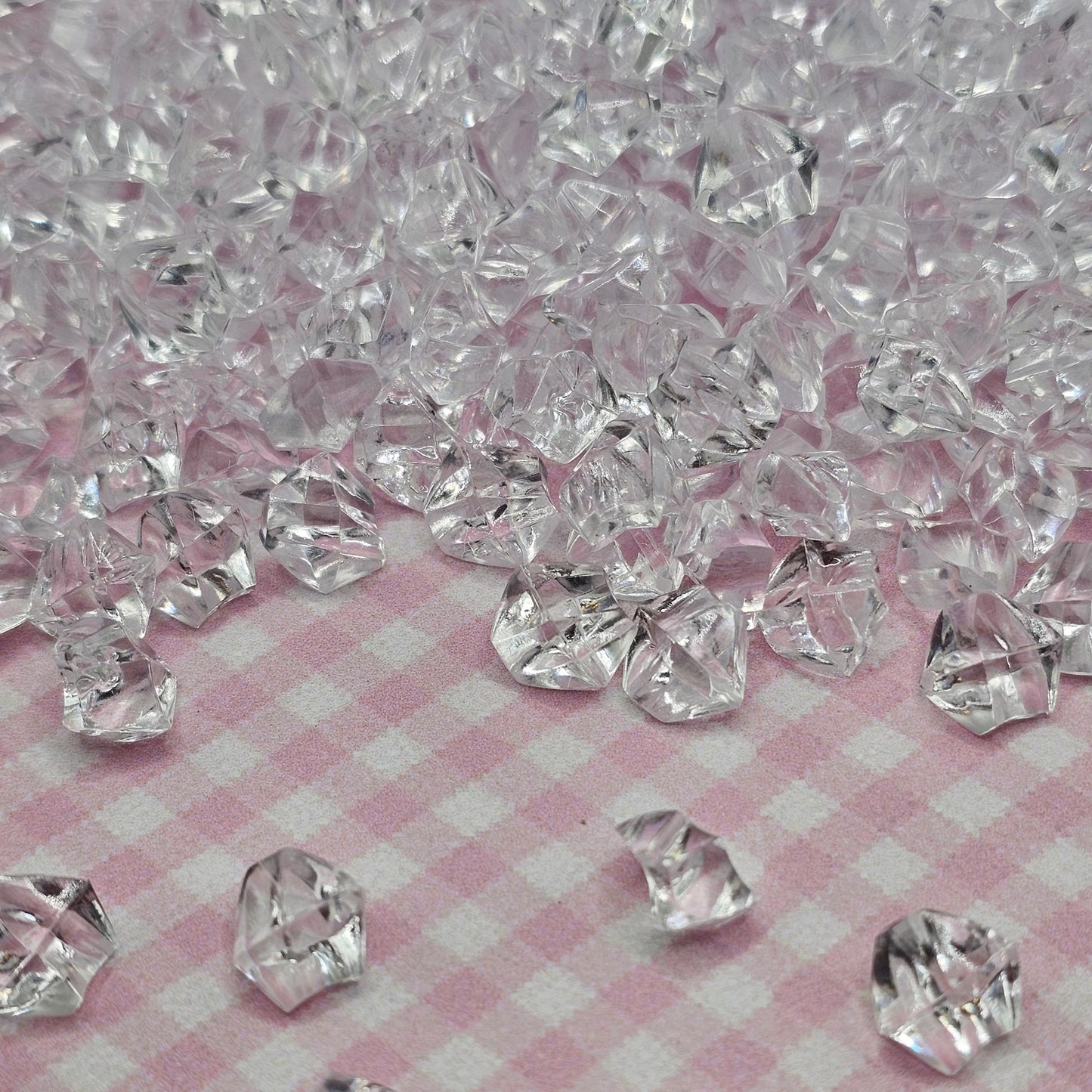 50 Pcs Fake Crushed Ice, Rock Acrylic Ice Cubes, Crystals Fake Diamond Decoration Plastic Gems Vase Fillers, Cabochons #CAB218