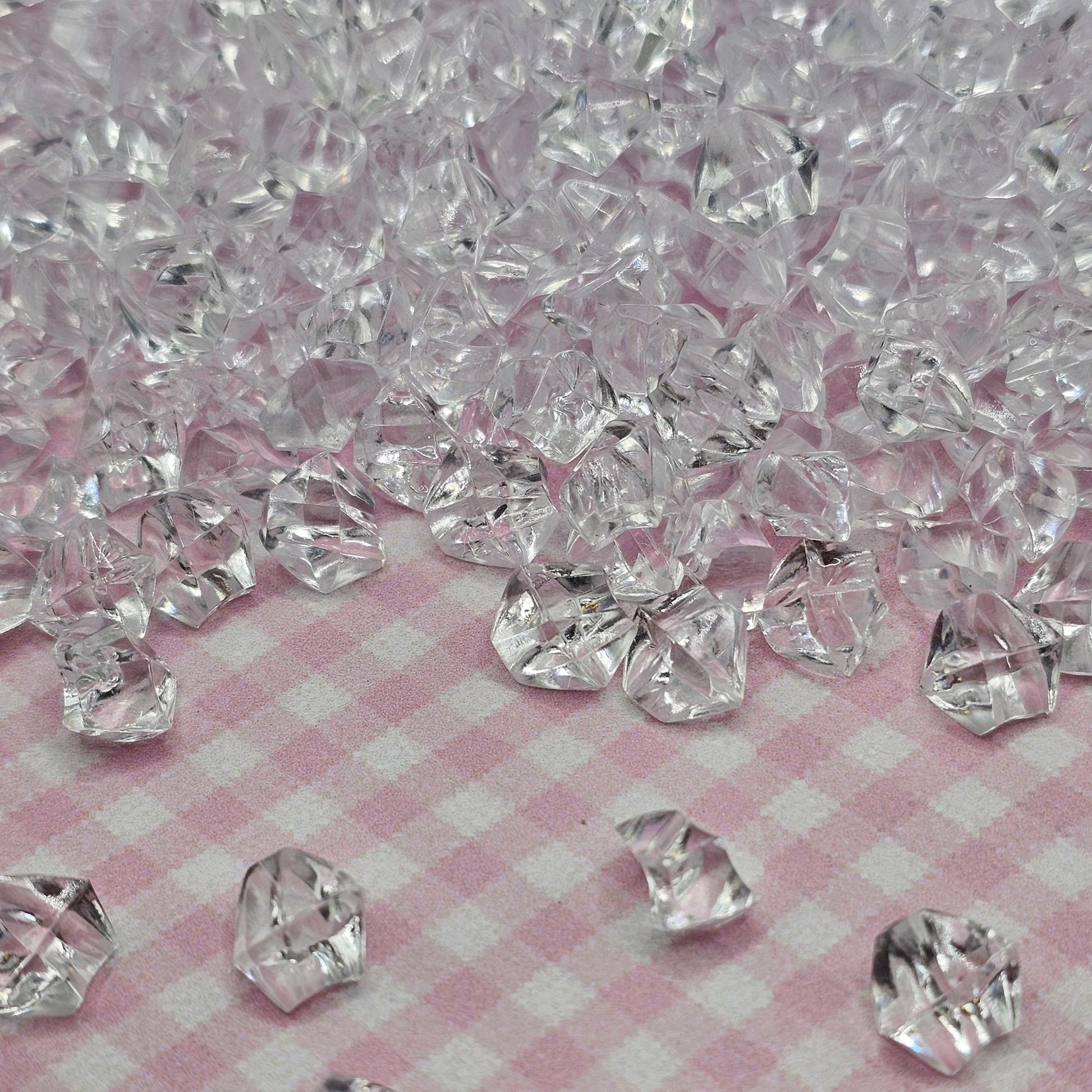 50 Pcs Fake Crushed Ice, Rock Acrylic Ice Cubes, Crystals Fake Diamond Decoration Plastic Gems Vase Fillers, Cabochons #CAB218