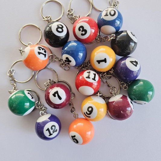 Pool Ball 8 Ball Billiard Snooker Keychain Key Chain Keyring