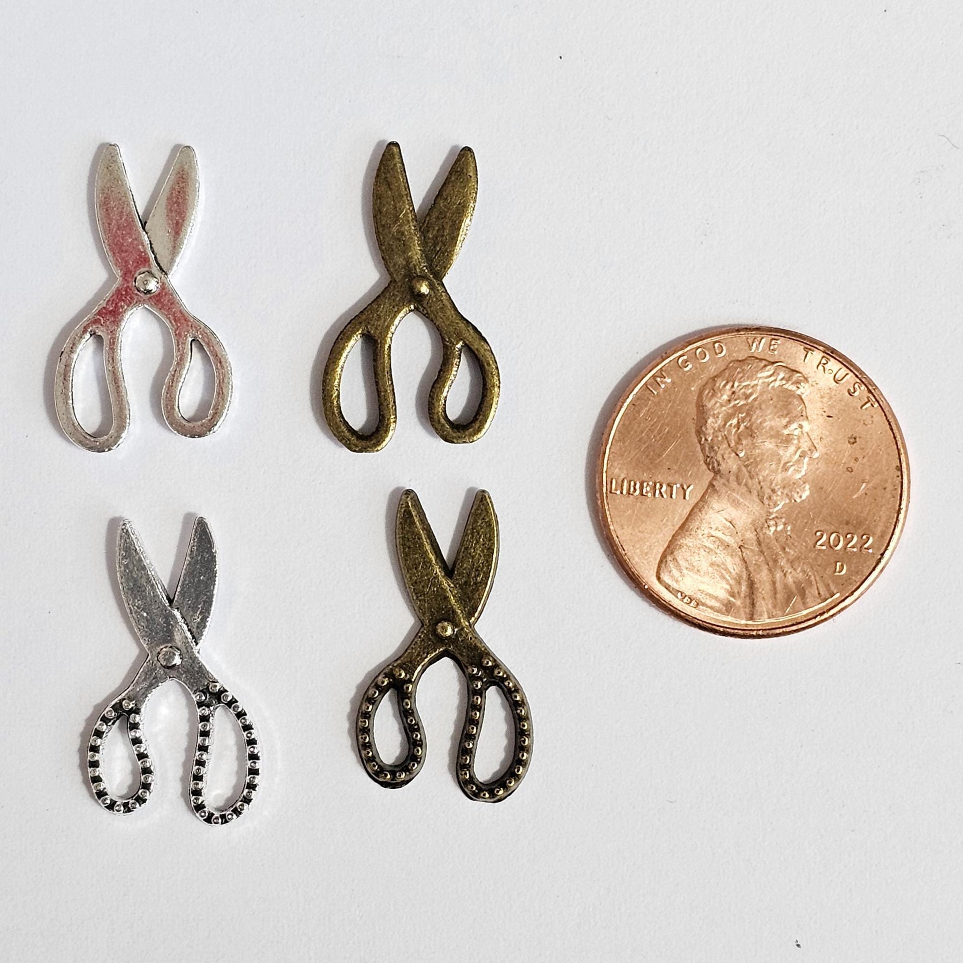 10/25/50 Pcs Scissors Pendant Charm Shears Ornament Charms Silver Antique Bronze #CM119