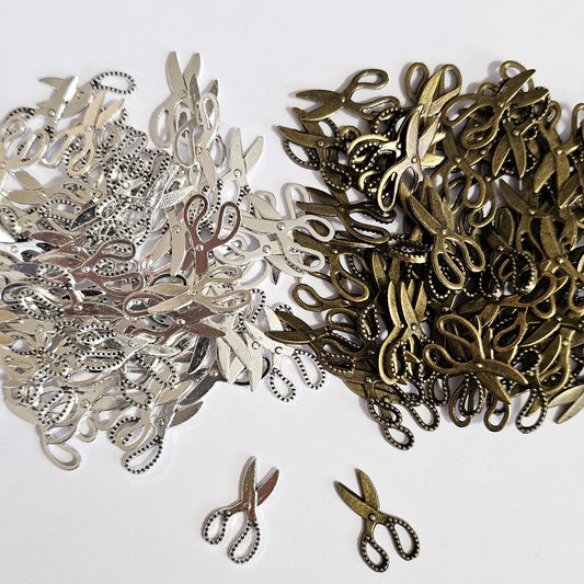 10/25/50 Pcs Scissors Pendant Charm Shears Ornament Charms Silver Antique Bronze #CM119