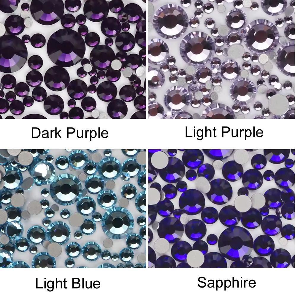 Non Hotfix Resin Flatback Rhinestones DIY Deco Bling Embellishments 1000pcs/2mm, 1000 Pcs/3mm, 1000Pcs/4mm, 800 Pcs/5mm, 500 Pcs/6mm