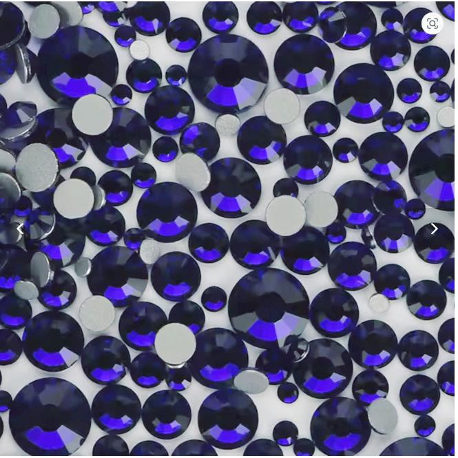 Bulk Flatback Resin Acrylic Rhinestones Non-Hotfix Sapphire Blue 2mm 3mm 4mm 5mm 6mm