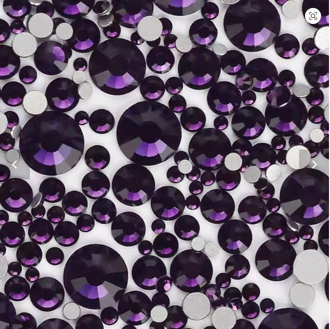 Bulk Flatback Resin Acrylic Rhinestones Non-Hotfix Dark Purple 2mm 3mm 4mm 5mm 6mm