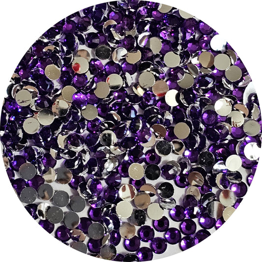 Bulk Flatback Resin Acrylic Rhinestones Non-Hotfix Dark Purple 2mm 3mm 4mm 5mm 6mm