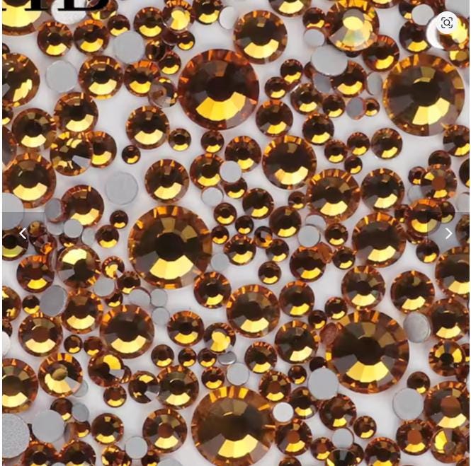 Bulk Flatback Resin Acrylic Rhinestones Non-Hotfix Topaz 2mm 3mm 4mm 5mm 6mm