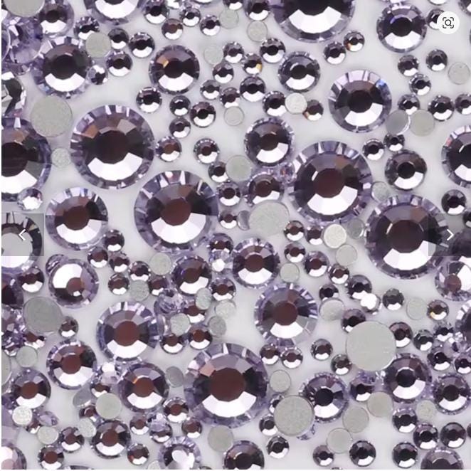 Bulk Flatback Resin Acrylic Rhinestones Non-Hotfix Light Purple 2mm 3mm 4mm 5mm 6mm