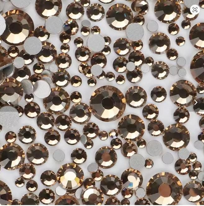 Bulk Flatback Resin Acrylic Rhinestones Non-Hotfix Light Topaz 2mm 3mm 4mm 5mm 6mm