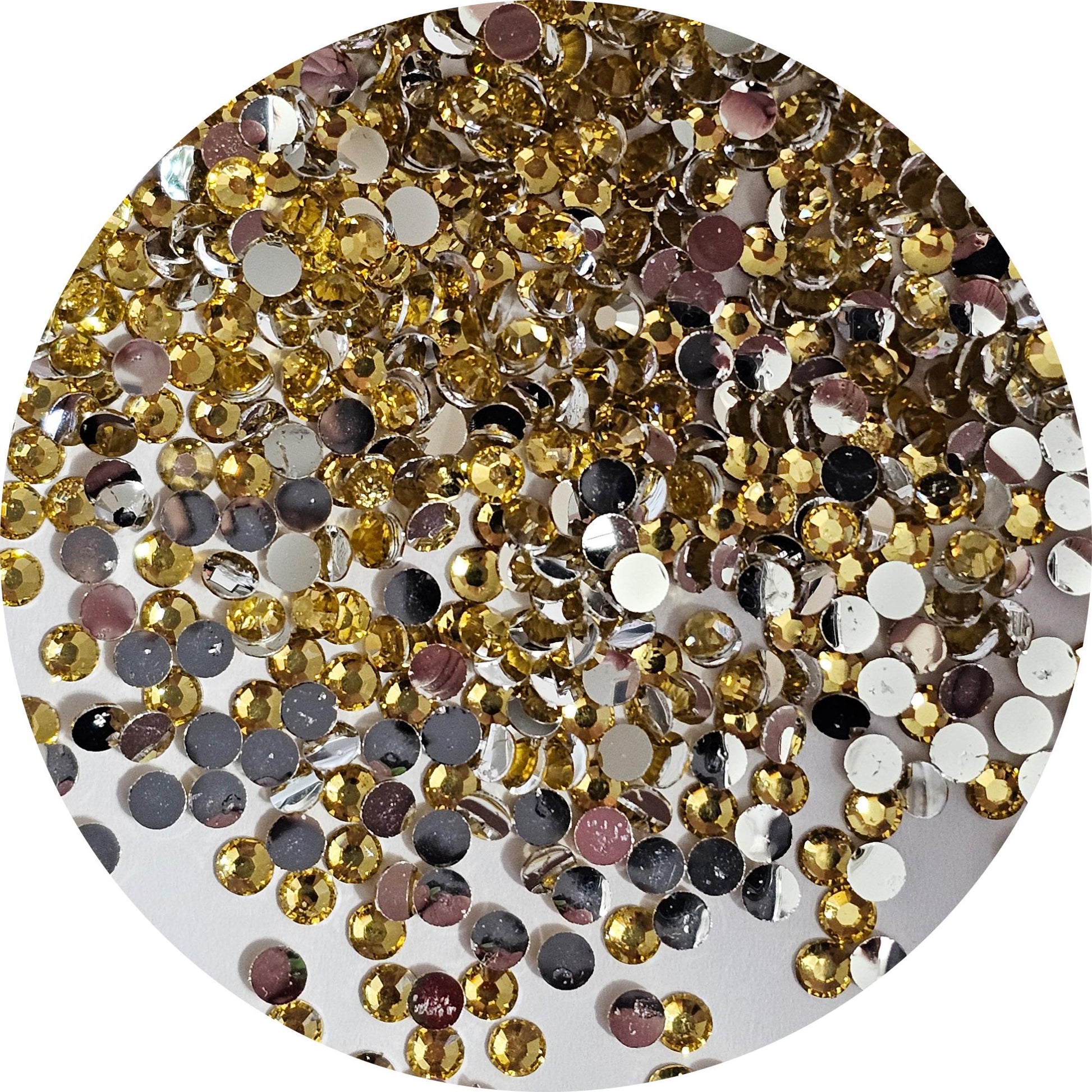 Bulk Flatback Resin Acrylic Rhinestones Non-Hotfix Light Topaz 2mm 3mm 4mm 5mm 6mm