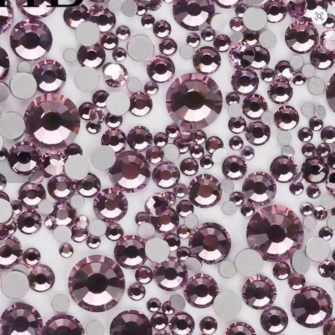 Bulk Flatback Resin Acrylic Rhinestones Non-Hotfix Light Pink 2mm 3mm 4mm 5mm 6mm