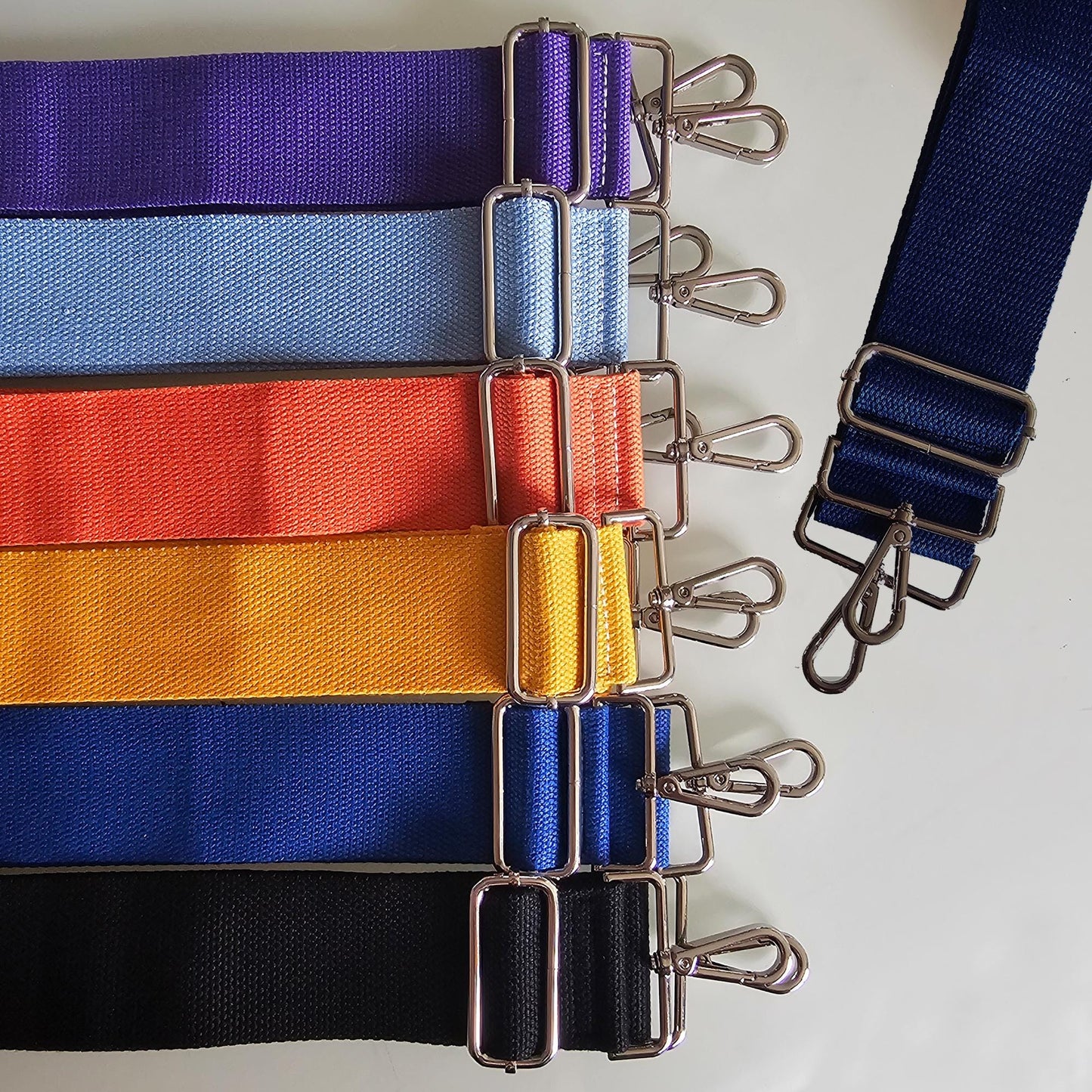 Adjustable Cotton Canvas Crossbody Bag Strap Handbag Purse Shoulder Strap with Stainless Steel Wire Cable Hardware Attachment