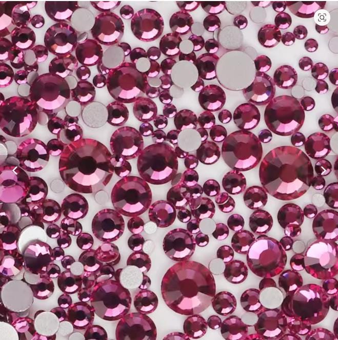 Bulk Flatback Resin Acrylic Rhinestones Non-Hotfix Rose Pink 2mm 3mm 4mm 5mm 6mm