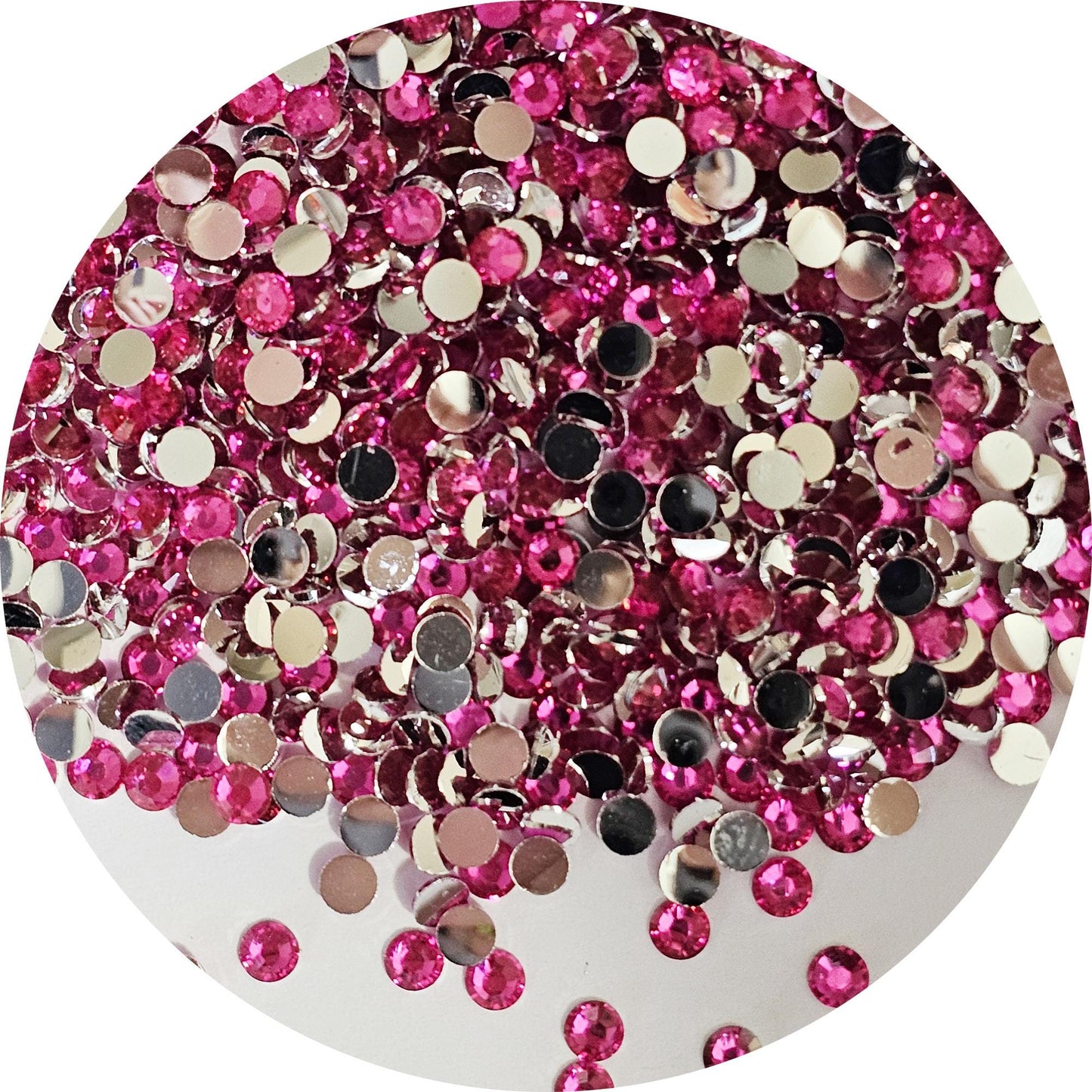 Bulk Flatback Resin Acrylic Rhinestones Non-Hotfix Rose Pink 2mm 3mm 4mm 5mm 6mm
